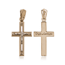 обзорное фото Золотой крестик 222024 Золотые крестики обзорное фото Золотой крестик 222024  Золотые крестики