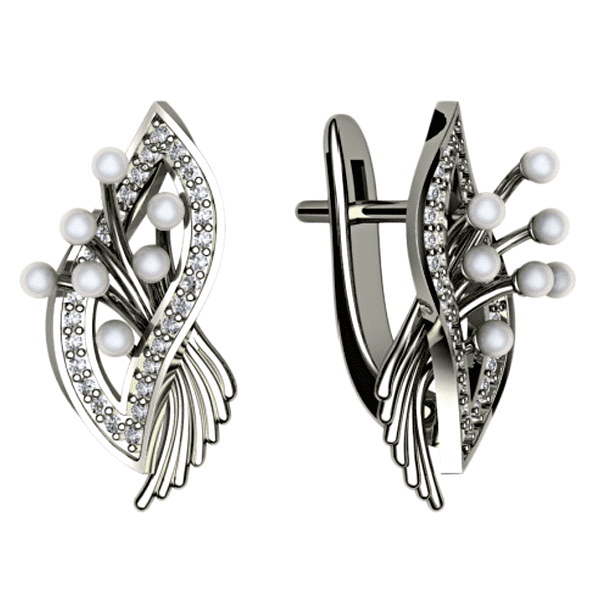 Серьги с жемчугом 420782 детальное изображение ювелирного изделия Золотые серьги с жемчугом Серьги с жемчугом 420782 детальное изображение ювелирного изделия Золотые серьги с жемчугом