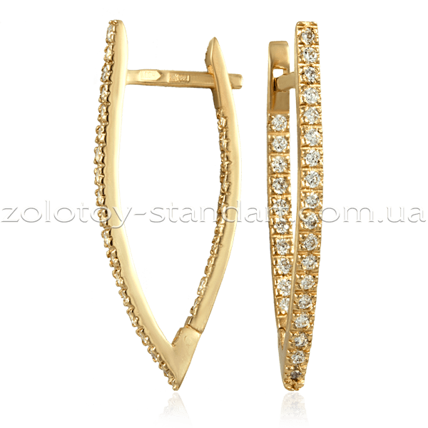 Золотые серьги 2444 детальное изображение ювелирного изделия Золотые серьги с фианитом Золотые серьги 2444 детальное изображение ювелирного изделия Золотые серьги с фианитом