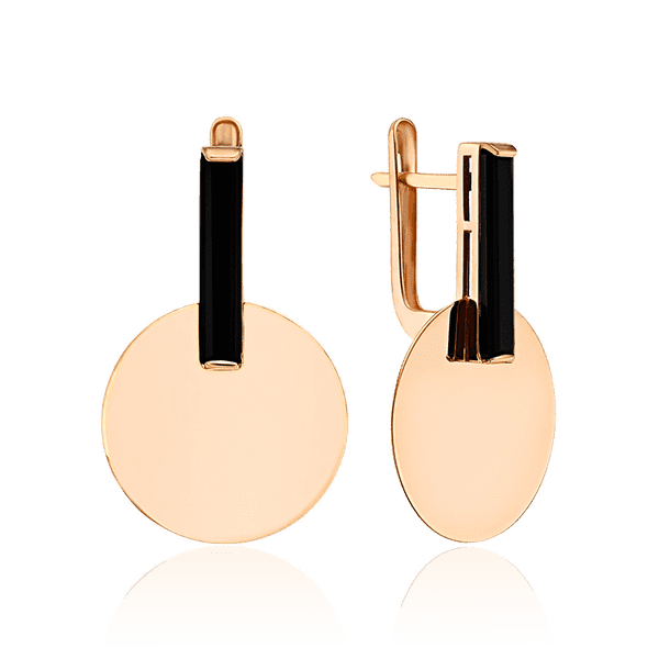 Сережки из красного золота с агатом Круг 035450 детальное изображение ювелирного изделия Золотые серьги Сережки из красного золота с агатом Круг 035450 детальное изображение ювелирного изделия Золотые серьги