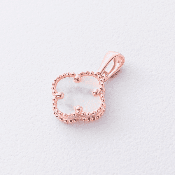 Подвеска "Клевер" в красном золоте с перламутром 041076 детальное изображение ювелирного изделия Подарки для души