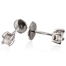 обзорное фото Серьги-гвоздики из белого золота с бриллиантом 024091 Золотые серьги с бриллиантами обзорное фото Серьги-гвоздики из белого золота с бриллиантом 024091  Золотые серьги с бриллиантами