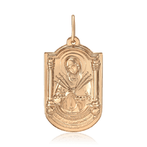 обзорное фото Золотая ладанка на шею Семистрельная икона Божией Матери 036844  Золотые подвески иконки