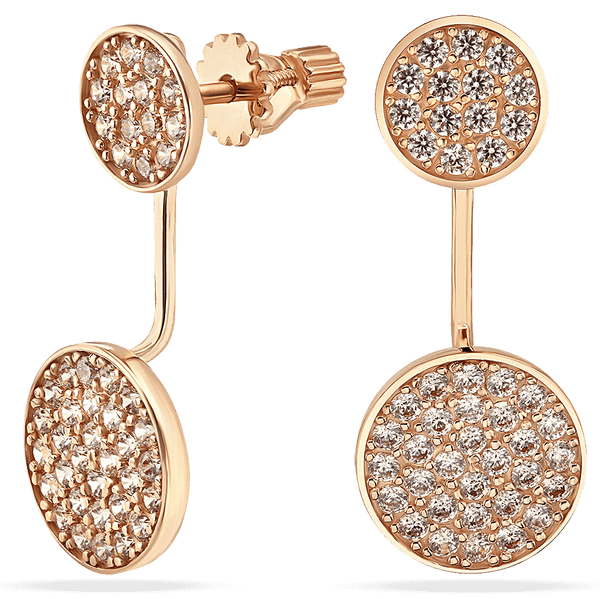 Золотые серьги пуссеты винтовые с фианитами 036432 детальное изображение ювелирного изделия Золотые серьги Золотые серьги пуссеты винтовые с фианитами 036432 детальное изображение ювелирного изделия Золотые серьги
