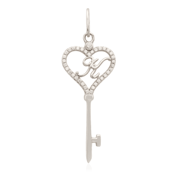 Серебряный кулон-ключ с буквой "К" с фианитами 024773 детальное изображение ювелирного изделия Серебряные подвески буквы Серебряный кулон-ключ с буквой "К" с фианитами 024773 детальное изображение ювелирного изделия Серебряные подвески буквы