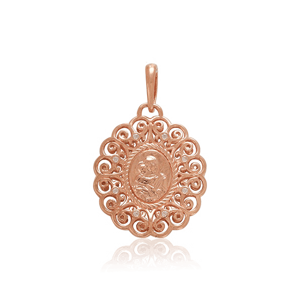 Золота ажурна ладанка з фіанітами 029159 детальне зображення ювелірного виробу Золота ажурна ладанка з фіанітами 029159 детальне зображення ювелірного виробу