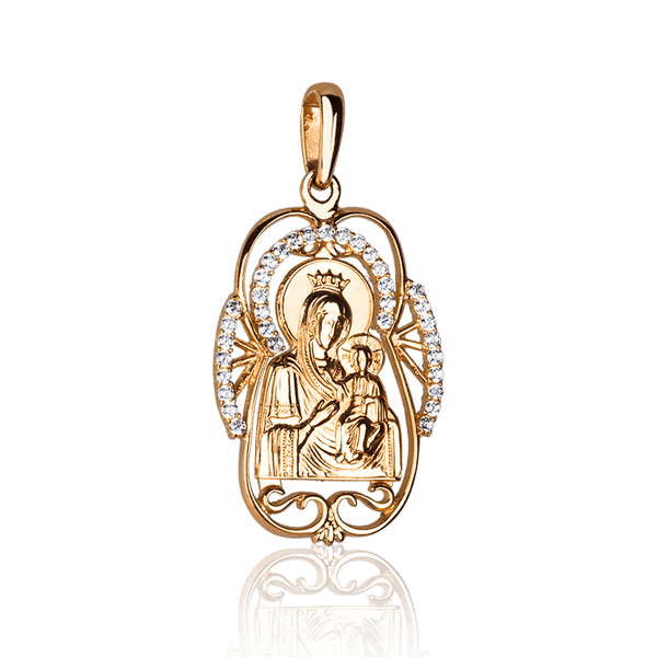 Золотая подвеска ладанка с фианитами 032754 детальное изображение ювелирного изделия Золотые подвески иконки Золотая подвеска ладанка с фианитами 032754 детальное изображение ювелирного изделия Золотые подвески иконки