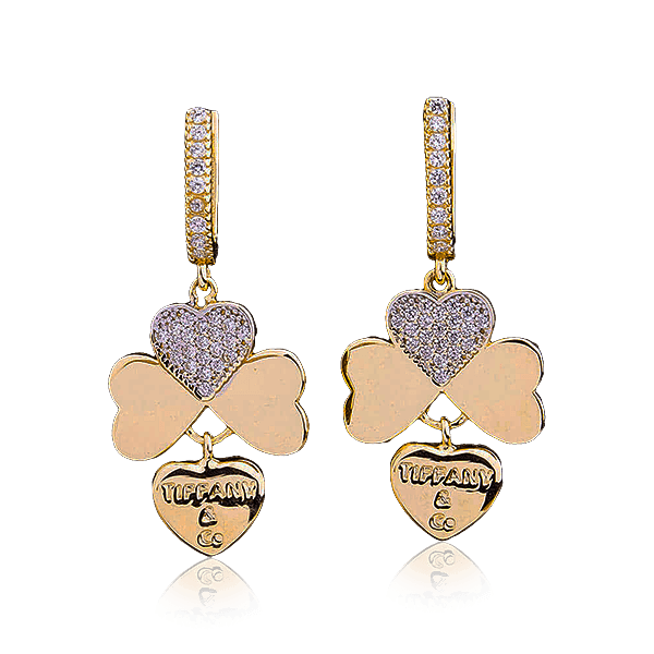 Золотые серьги Клевир с фианитами 028365 детальное изображение ювелирного изделия Золотые серьги с фианитом Золотые серьги Клевир с фианитами 028365 детальное изображение ювелирного изделия Золотые серьги с фианитом