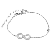 обзорное фото Женский серебряный браслет с симоволом Бесконечность с фианитами 925 пробы 039762 Серебряные женские браслеты обзорное фото Женский серебряный браслет с симоволом Бесконечность с фианитами 925 пробы 039762  Серебряные женские браслеты