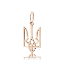 обзорное фото Золотой кулон Тризубец 031393  Украинская символика из золота и серебра