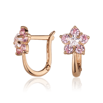 обзорное фото Золотые серьги с фианитами 028072  Серьги с камнями