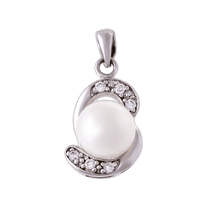 обзорное фото Серебряный подвес с жемчугом 5480 Серебряные подвески со вставками обзорное фото Серебряный подвес с жемчугом 5480  Серебряные подвески со вставками