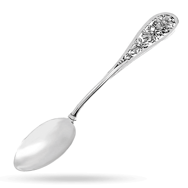 Серебряная чайная ложка Полянка 030171 детальное изображение ювелирного изделия Серебряные детские ложечки Серебряная чайная ложка Полянка 030171 детальное изображение ювелирного изделия Серебряные детские ложечки