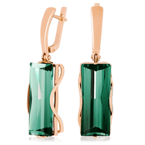 обзорное фото Золотые серьги с кварцем 023491 Золотые серьги с кварцем обзорное фото Золотые серьги с кварцем 023491  Золотые серьги с кварцем