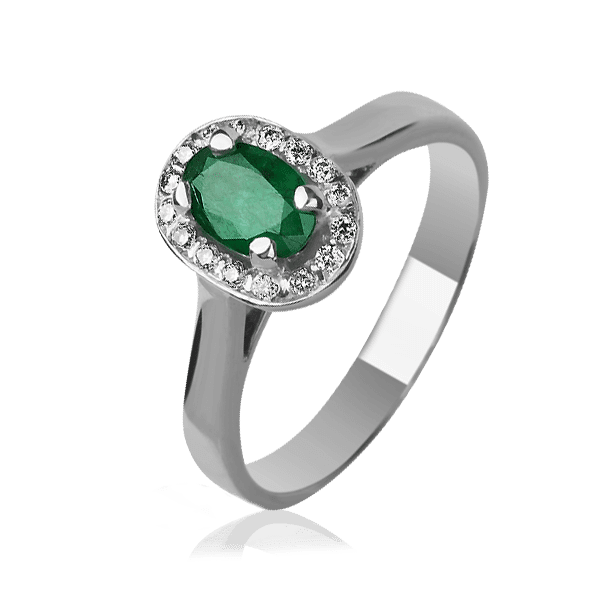 Кольцо в белом золоте с изумрудом и бриллиантами 026090 детальное изображение ювелирного изделия Золотые кольца с изумрудом Кольцо в белом золоте с изумрудом и бриллиантами 026090 детальное изображение ювелирного изделия Золотые кольца с изумрудом