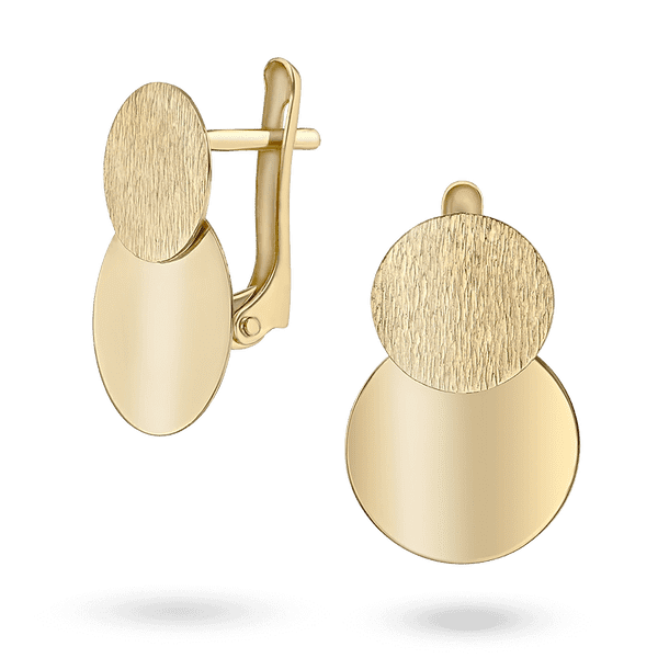 Сережки з лимонного золота модний Глянець 041061 детальне зображення ювелірного виробу