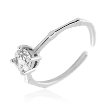 обзорное фото Кольцо серебряное на фалангу с крупным фианитом 035638  Серебряные кольца