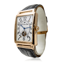 обзорное фото Мужские часы на руку золотые с кожаным ремешком 036272  Мужские золотые часы