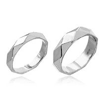 обзорное фото Граненое обручальное кольцо из белого золота 036748 Золотые кольца обзорное фото Граненое обручальное кольцо из белого золота 036748  Золотые кольца