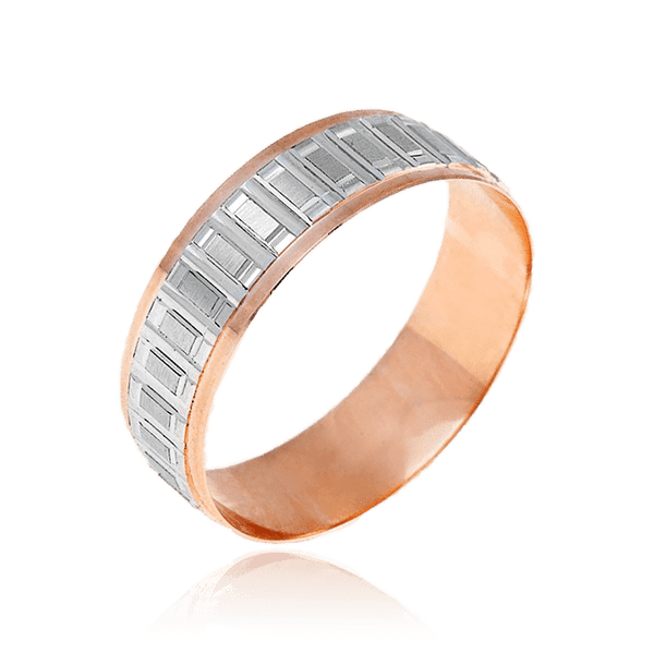 Рифленое обручальное кольцо из комбинированного золота 036770 детальное изображение ювелирного изделия Золотые кольца Рифленое обручальное кольцо из комбинированного золота 036770 детальное изображение ювелирного изделия Золотые кольца