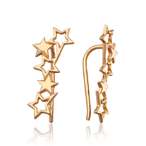 обзорное фото Золотые серьги Каффы звёздочки 033877 Золотые серьги каффы обзорное фото Золотые серьги Каффы звёздочки 033877  Золотые серьги каффы