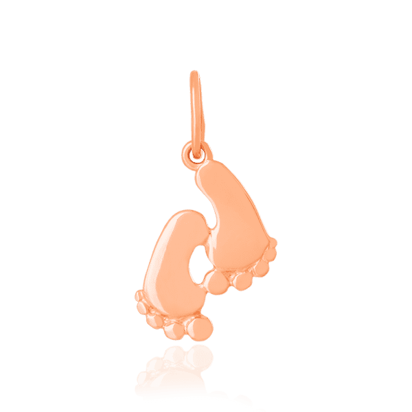 Золотой кулон пяточка младенца 024327 детальное изображение ювелирного изделия Золотые подвески без камней