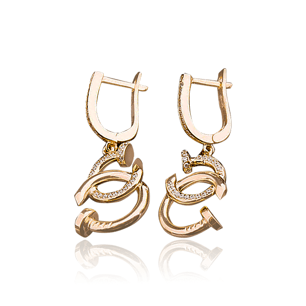 Золотые серьги в стиле Cartier Золотые серьги в стиле Cartier