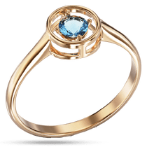 обзорное фото Удивительное кольцо с голубым топазом в красном золоте 039904 Золотые кольца с топазом обзорное фото Удивительное кольцо с голубым топазом в красном золоте 039904  Золотые кольца с топазом