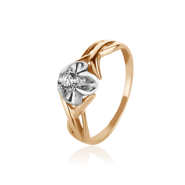 Золотое кольцо с фианитом 028225 детальное изображение ювелирного изделия Золотые кольца для помолвки с цирконием Золотое кольцо с фианитом 028225 детальное изображение ювелирного изделия Золотые кольца для помолвки с цирконием