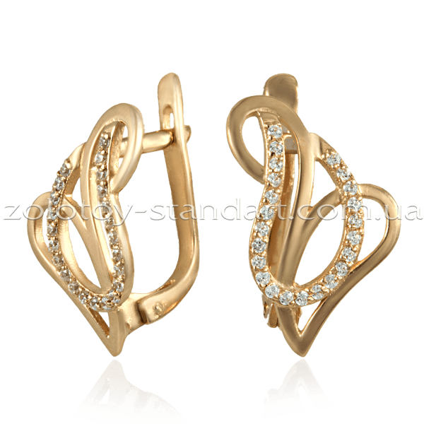 Золотые серьги 21419 детальное изображение ювелирного изделия Золотые серьги с фианитом Золотые серьги 21419 детальное изображение ювелирного изделия Золотые серьги с фианитом