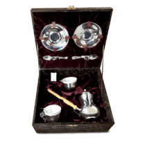 обзорное фото Серебряный кофейный набор на 2 персоны с туркой 031438  Наборы столового серебра
