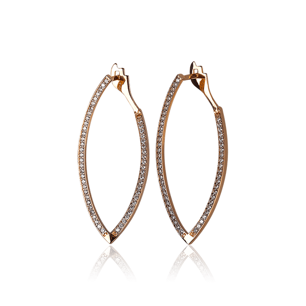 Серьги из красного золота с фианитами 030762 детальное изображение ювелирного изделия Золотые серьги с фианитом Серьги из красного золота с фианитами 030762 детальное изображение ювелирного изделия Золотые серьги с фианитом