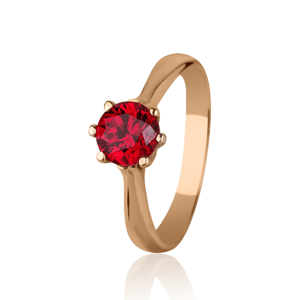 Кольцо в красном золоте с рубином 026370 детальное изображение ювелирного изделия Золотые кольца с рубином