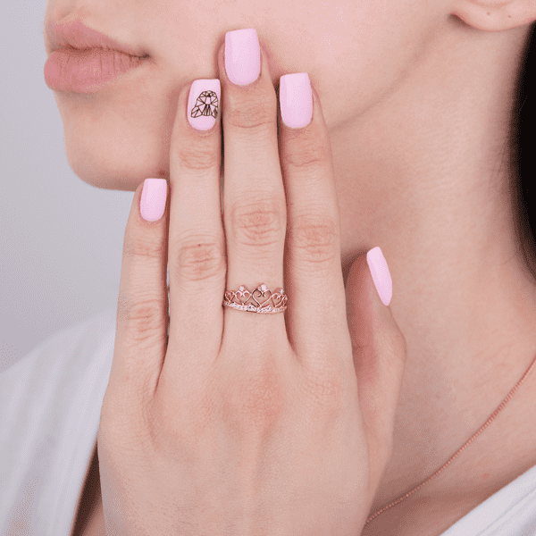 Золотое кольцо Корона с фианитами 025702 Золотое кольцо Корона с фианитами 025702