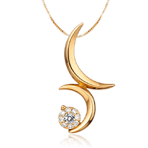 оглядове фото Золотий кулон з діамантом два Місяці 035757