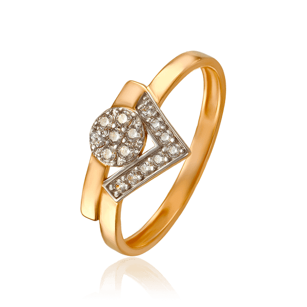 Золотое кольцо геометрический дизайн с фианитами 033637 детальное изображение ювелирного изделия Золотые кольца Золотое кольцо геометрический дизайн с фианитами 033637 детальное изображение ювелирного изделия Золотые кольца