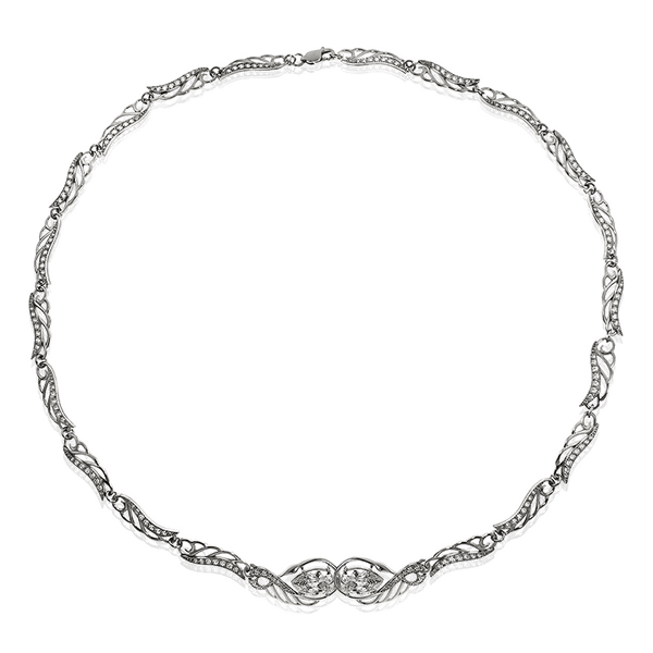 Элегантное серебряное колье с фианитами 034943 детальное изображение ювелирного изделия Серебряные цепочки Элегантное серебряное колье с фианитами 034943 детальное изображение ювелирного изделия Серебряные цепочки