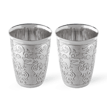 обзорное фото Набор серебряных стопок з узором 033167 Наборы столового серебра обзорное фото Набор серебряных стопок з узором 033167  Наборы столового серебра