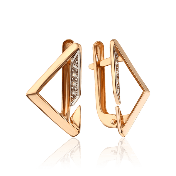 Золотые серьги Треугольник с фианитом 034631 детальное изображение ювелирного изделия Золотые серьги Золотые серьги Треугольник с фианитом 034631 детальное изображение ювелирного изделия Золотые серьги