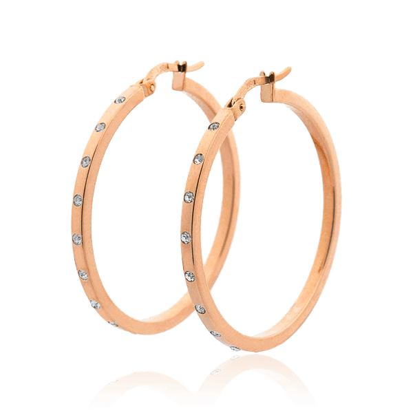 Золотые серьги Кольца с фианитами 029186 детальное изображение ювелирного изделия Золотые серьги с фианитом