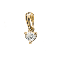 обзорное фото Золотая подвеска Сердечко с бриллиантом Р0502  Золотые кулоны с бриллиантами