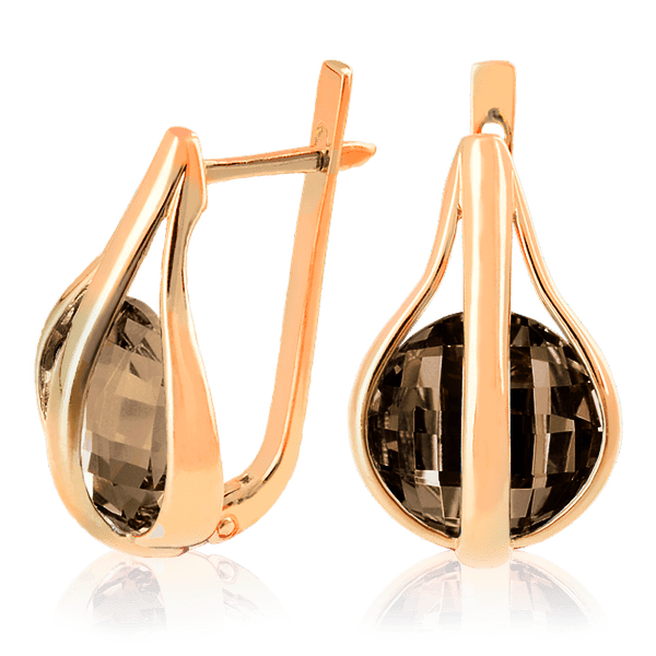 Золотые серьги с раухтопазом 023584 детальное изображение ювелирного изделия Золотые серьги с раухтопазом Золотые серьги с раухтопазом 023584 детальное изображение ювелирного изделия Золотые серьги с раухтопазом