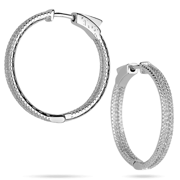 Шикарные серебряные серьги кольца дорожка белых фианитов 925 пробы 039626 детальное изображение ювелирного изделия Серебряные серьги с камнями Шикарные серебряные серьги кольца дорожка белых фианитов 925 пробы 039626 детальное изображение ювелирного изделия Серебряные серьги с камнями