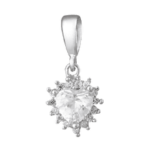 обзорное фото Серебряный подвес Сердце П2Ф/018 Серебряные подвески со вставками обзорное фото Серебряный подвес Сердце П2Ф/018  Серебряные подвески со вставками