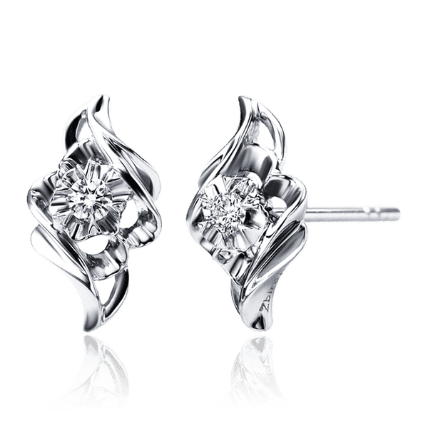 серьги с бриллиантами в белом золоте