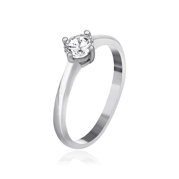Серебряное кольцо с одним фианитом 031200 детальное изображение ювелирного изделия Серебряные кольца со вставками Серебряное кольцо с одним фианитом 031200 детальное изображение ювелирного изделия Серебряные кольца со вставками
