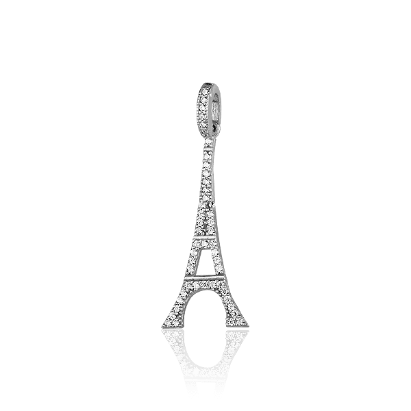 Серебряный кулон с фианитами Эйфелева башня 027650 детальное изображение ювелирного изделия Серебряные подвески со вставками Серебряный кулон с фианитами Эйфелева башня 027650 детальное изображение ювелирного изделия Серебряные подвески со вставками