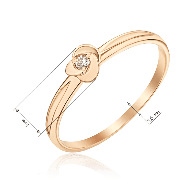 кольцо золотое в виде цветка с бриллиантом фото кольцо золотое в виде цветка с бриллиантом фото