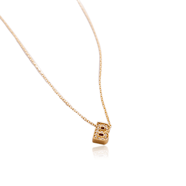 Колье буква В из желтого золота 585 с фианитами 032805 детальное изображение ювелирного изделия Золотые цепочки Колье буква В из желтого золота 585 с фианитами 032805 детальное изображение ювелирного изделия Золотые цепочки