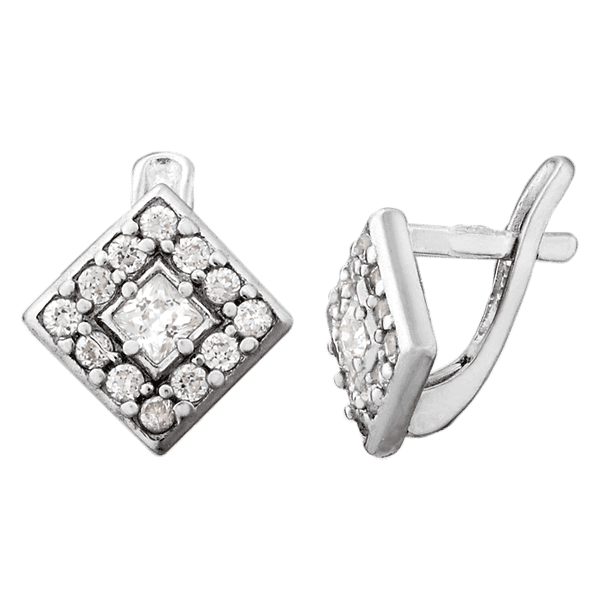 Серебряные серьги СК2Ф/025 детальное изображение ювелирного изделия Серебряные серьги с камнями